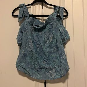 ☀️NWT Blue Floral Off the Shoulder Blouse☀️